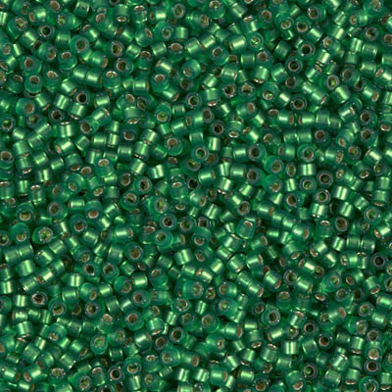 Miyuki Delica Bead 11/0, DB0688, Dyed Semi-Frosted Silver Lined Green, 5 grams